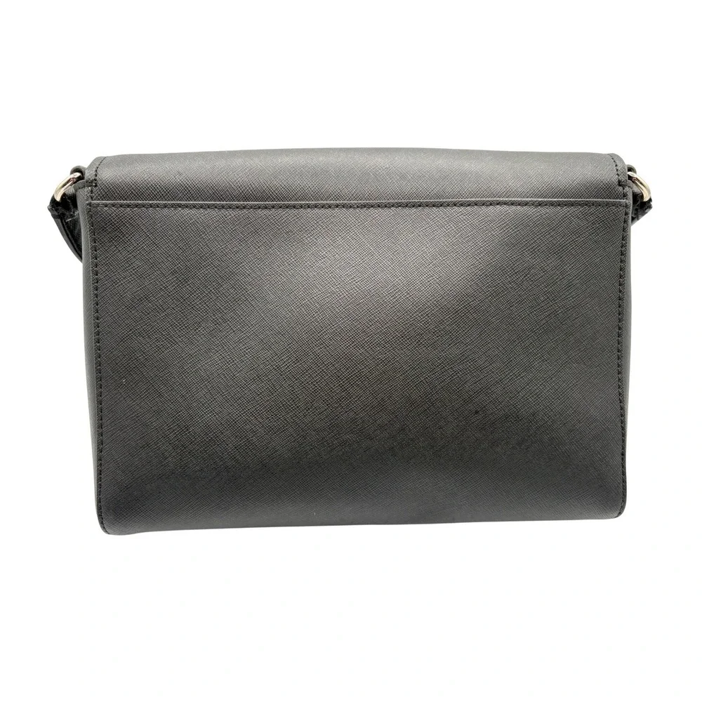 Kate Spade Crossbody Bag Womens Small Black Good Saffiano Leather Flap Purse
